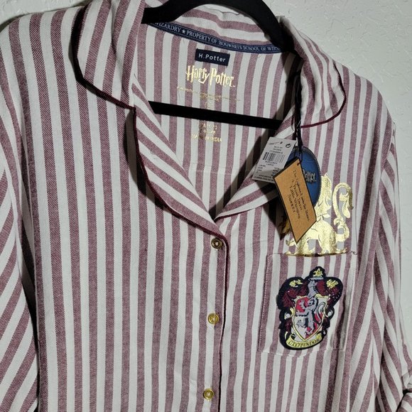 Warner Bros. Other - Harry Potter Gryffindor Sleepshirt UK Primark Red White Pajamas Hogwarts Cotton